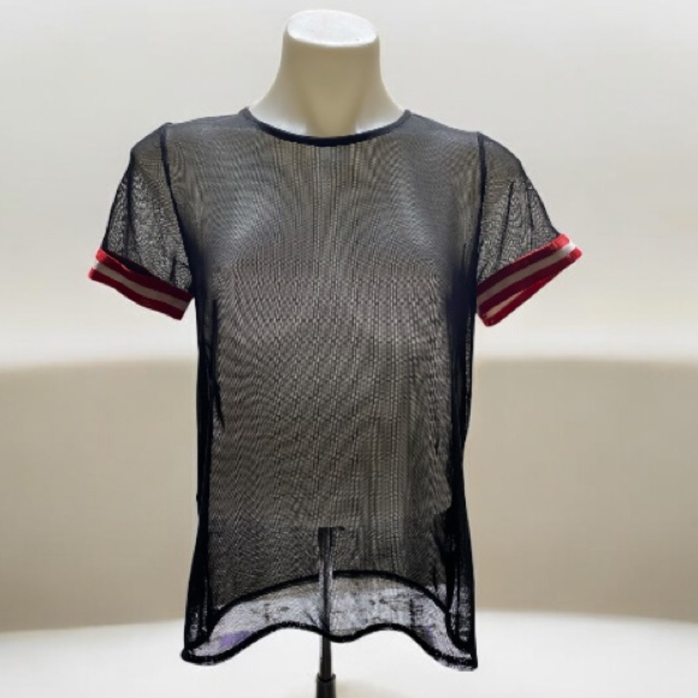 * Discreet size medium/ large unisex fully sheer Black Tee with